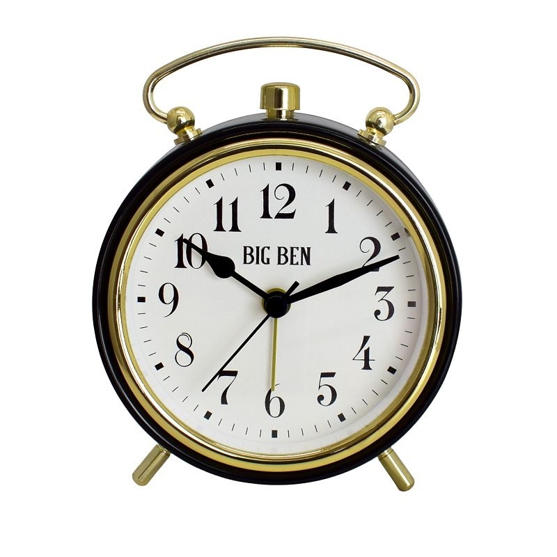 NEW Westclox 75127 CLASSIC Big Ben Twin Bell Alarm Clock GLASS GOLD 7655012