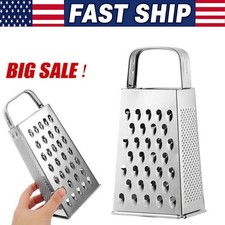 Kitchen Stainless Steel 4-Sided Box Food Grater Vegetable Cheese Slicer Shredder