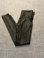 Spanx Faux Leather Leggings Black High Rise Stretch Skinny Small