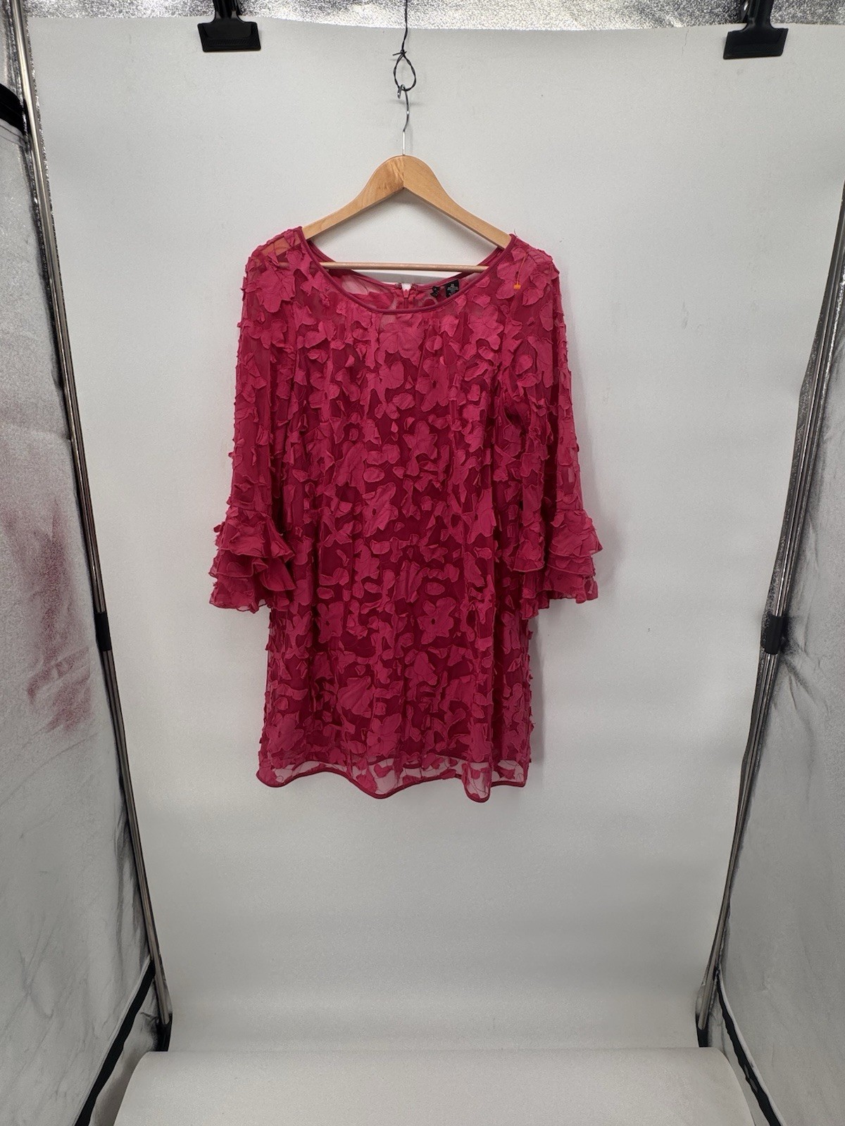 New Direction Pink Lacy Floral Dress Size 14 Cottage Core Boho Whismy Bell Sleep