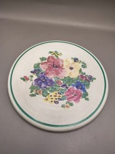Vintage Treasure Craft Dauphine Floral Trivet Hot Plate Hand Painted Made in USA