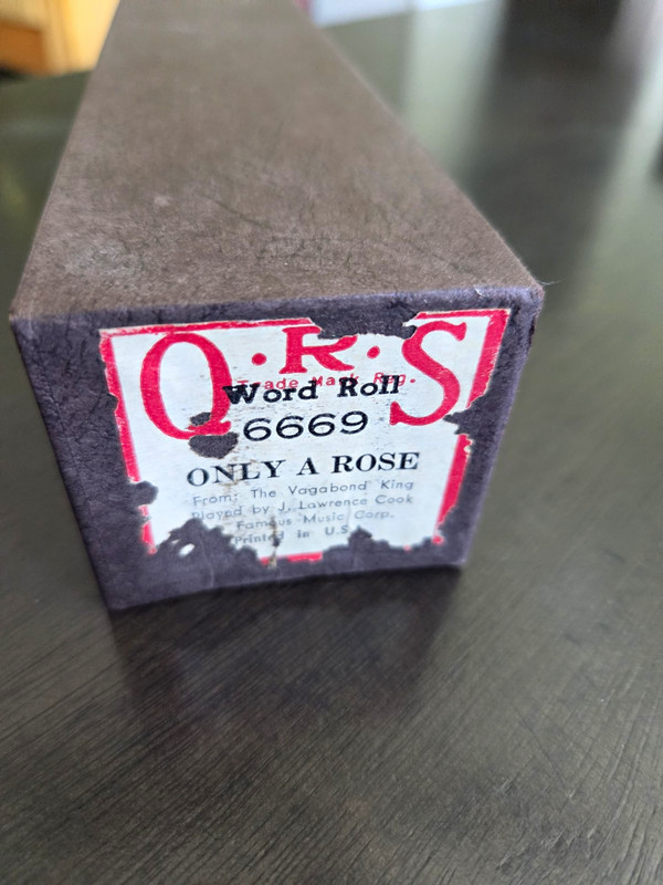 QRS Word Roll 6669 "Only A Rose" Player Piano Roll "Only A Rose"
