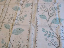 Nina Campbell fabric remnant Pomegranate trail aqua blue 1 meter Linen