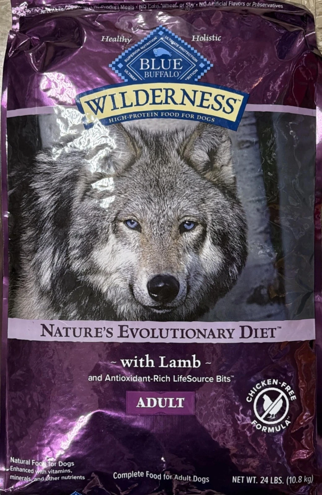 Blue Buffalo Wilderness Lamb High Protein Natural Dog Food 24 lb