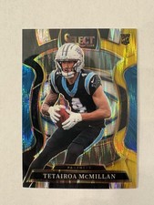 2025 Panini Select #44 Tetairoa McMillan Black and Gold Prizm Shock