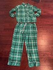 Women's Wondershop Green Black  White Plaid Flannel Pajamas Set Top Pants 2X