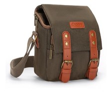 Compact Camera Bag Case Canvas Leather Trim Compatible for Nikon Canon Sony New
