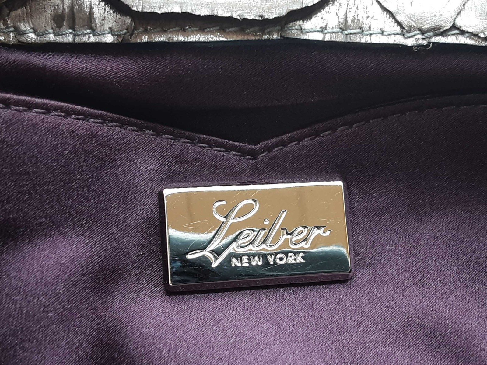 Judith Leiber Silver Gray Brown Python Leather Cl… - image 12