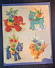 Vintage Meyercord 863 Nursery Animal Decals 20&cent; w Instructions