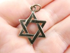 Sterling Silver Star of David Pendant 925 2g 1 Inch Total Length
