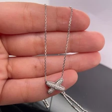 Chaumet 18k White Gold 0.23Ctw Diamond Jeux de Liens pendant Necklace $5100