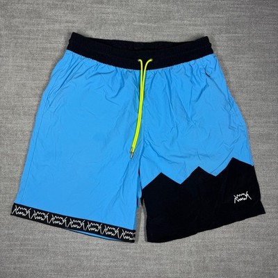 Puma x Jaws Collaboration Mens Blue Black Shark Tooth Graphic Shorts Athletic