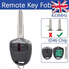 For Mitsubishi 2B Remote Key Fob + ID46 Chip L200 Outlander Lancer Shogun Pajero