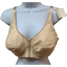 Amoena Greta 2124 Mastectomy Bra Pearl Beige Front Back Closure 38C NEW