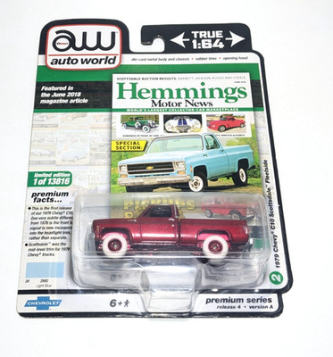 Auto World 1979 Chevy C10 Scottsdale Fleetside Ultra Red Chase Hemmings 2020 V-A
