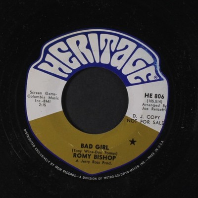 ROMY BISHOP: bad girl / same Heritage 7'' Single 45 RPM