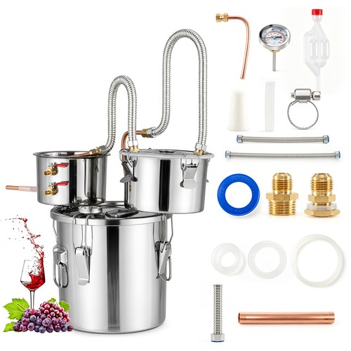 13,6 L Home Brewing Kit - Edelstahl Wasser Alkohol Destillerie mit 3 Töpfen
