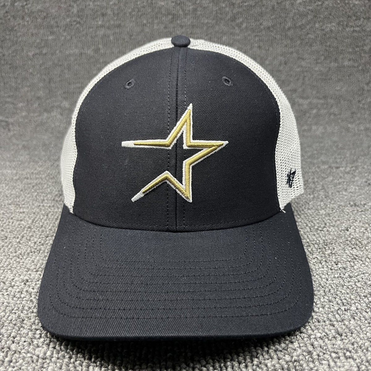 '47 Brand Trucker Snapback Hat Black White Mesh Gold Star Embroidery Unisex