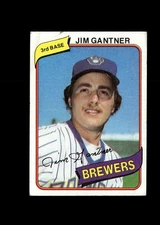 Jim Gantner- 1980 Topps Baseball #374 -  Milwaukee Brewers + FAST FREE Ship