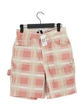 Kickers Women's Shorts W 26 in Pink Checkered 100% Cotton Cargo