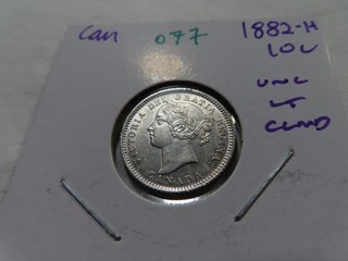 O77 Canada 1882 H 10 Cent UNC Light Cleaned