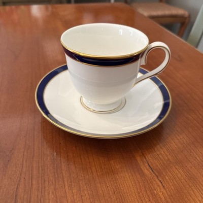 NEW Lenox Federal Cobalt, White w/ Cobalt Band, Gold Trim: Cup & Saucer Set