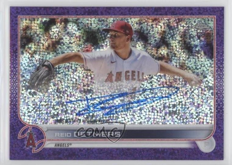2022 Topps Chrome Rookie Purple Speckle Refractor 155/299 Reid Detmers Auto u6m