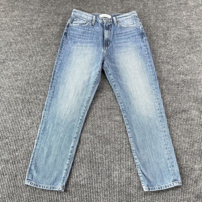 Flying Monkey Straight Jeans Womens 25 Blue Light Wash Mid Rise Cotton Denim