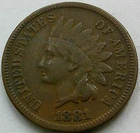 US 1881 Indian Head Cent  **