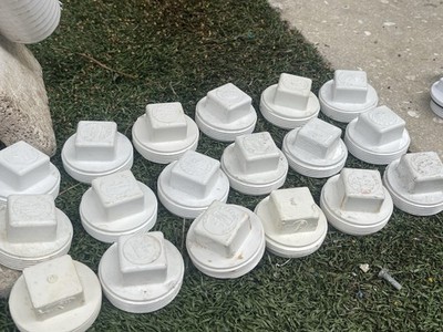2 inch white cleanout plugs swimming pool pressurize plumbing - 18 Pc Threaded