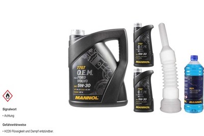 7L MANNOL Motoröl 7707 5W-30 API SN/CF inkl. Schlauch + Scheibenreiniger
