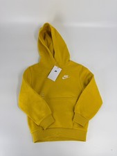 Nike Sweatshirt Youth Size S Yellow Futura Club Fleece Hoodie Sweater Boys Kids