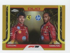 2025 Topps Chrome Formula 1 Gold Refractor Lewis Hamilton Charles Leclerc 28/50