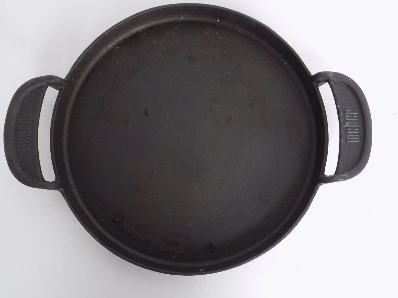 Weber 12” Round Cast Iron Griddle Skillet/Sauté, Frying Pan with Handles