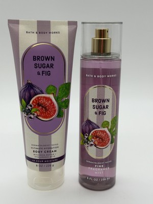 Bath & Body Works BROWN SUGAR & FIG  Fine Fragrance Mist & Body Cream Set of 2