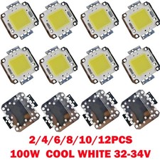 2-12x 32-34V 100W Cool White LED Chips COB Light High Power Bulb Floodlight Lamp