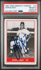 1982 TMCA John Elway Signed Oneonta Yankees Rookie Card #13 PSA 8 Auto 10 Auto