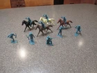 9 VINTAGE MARX FORT APACHE PLAYSET TURQUOISE COLOR FORT DEFENDERS