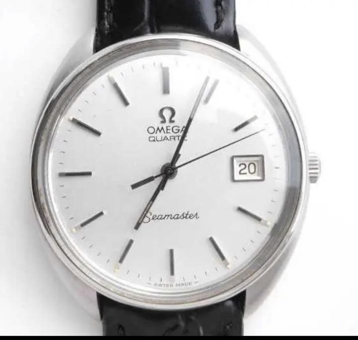 OMEGA Seamaster Black Leather Strap Battery
