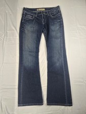 BKE Madison Jeans Womens Boot Cut Denim Blue Distressed Flap Pocket Size 28x31.5