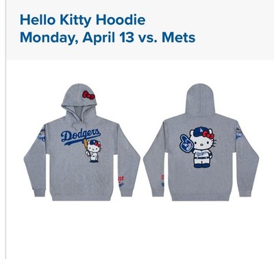 Dodgers Hello Kitty Sweatshirt Hoodie SGA 4/13/2026 Giveaway Size