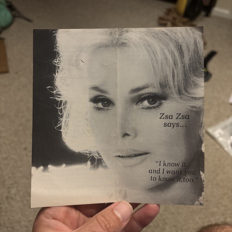 Vintage Zsa Zsa Gabor Zsa Zsa ZZ Natural Organic Vitamins Pamphlet Advertisement