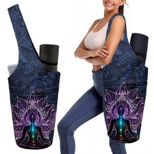 s Boho Durable Yoga Mat Bag Carrier with Large Side Pocket for Pilates, Work...