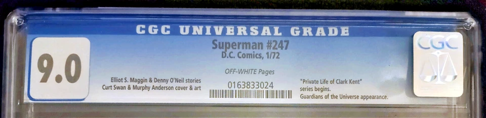 SUPERMAN 247 CGC 9.0 HIGH GRADE GUARDIANS OF THE UNIVERSE & GREAT CPR CANDIDATE - Image 3 of 4