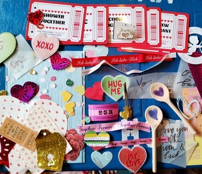 Scrapbooking-Material, für Junk Journal  Über 30 Teile, Liebe Valentinstag, love