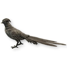 Exquisite Buccellati Silver Pheasant Bird Figurine, Handcrafted Italian Artistry