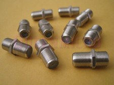 10 Pack F-Type Dual Female to Female Coax Connector Adapter Barrel Coupler
