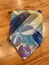 Stefano Milano 100 Silk Tie Hand Made in Italy Colorful Abstract Leaves