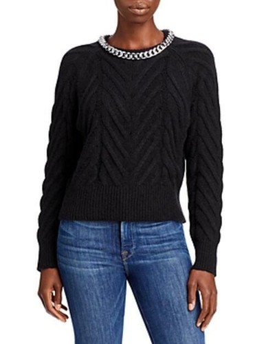MSRP $78 Aqua Chain Cable Knit Sweater 