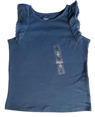 EPIC THREADS Little Girls Ruffle Sleeve Top Blue NWT